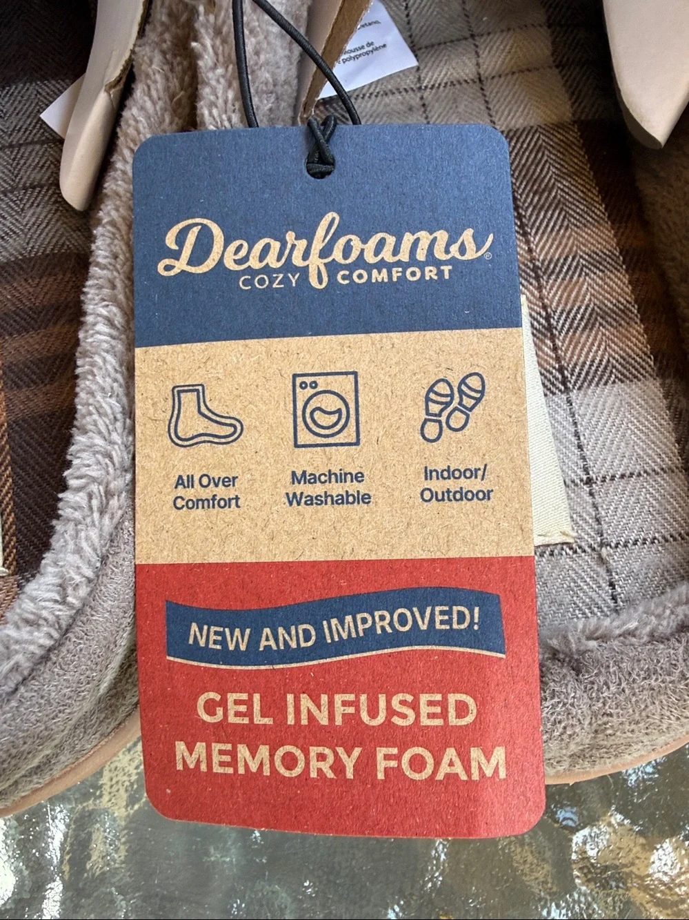 Dearfoams cozy, comfort men’s notch, clog slippers (Taupe)